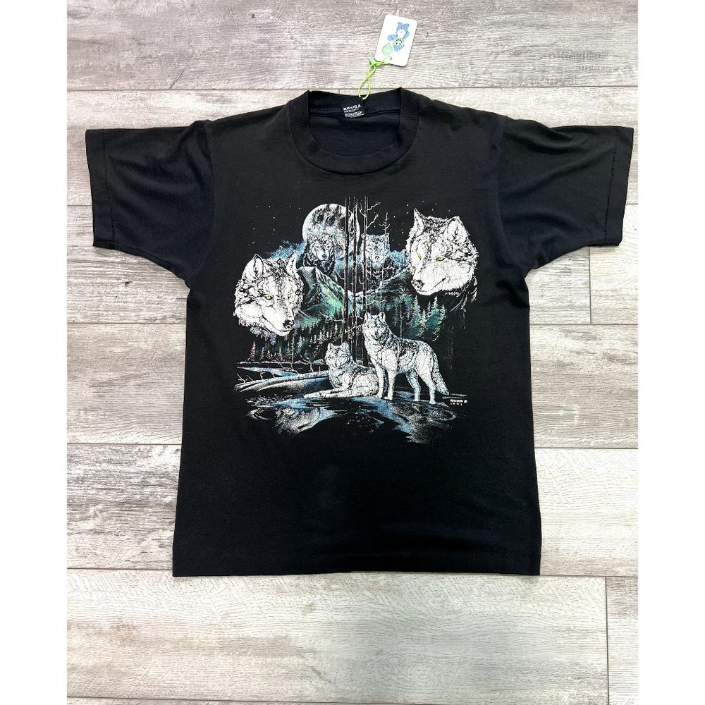 Vintage 90s Wolf Nature T-Shirt Size L
